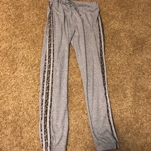 Gray cheetah joggers